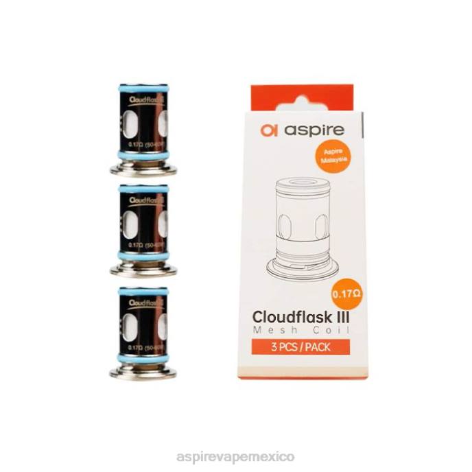 24P4R207 Aspire Cloudflask Bobina de malla III de 0,17 ohmios/3 unidades por paquete. - Aspire ecig store